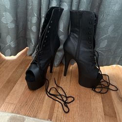 Stiletto Peep Toe Boots