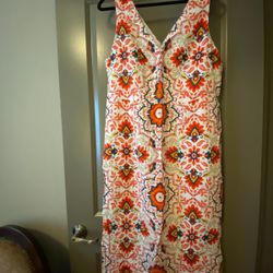V Neck Flower Dress