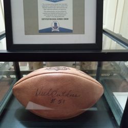 Dick Butkus Sign Football In Display Case