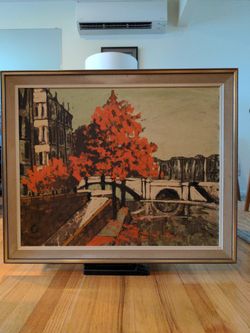 Mid-century Modern Paris Original Painting Signed