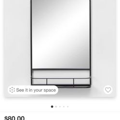 •	Modern pharmacy wall mirror helps brighten and open up rooms •	Includes a built-in shelf for displaying deco... See more