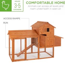 🐓 Wooden Chicken Coop with Run – Holds 3–5 Chickens