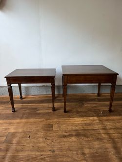 Vintage Solid Wood End Tables