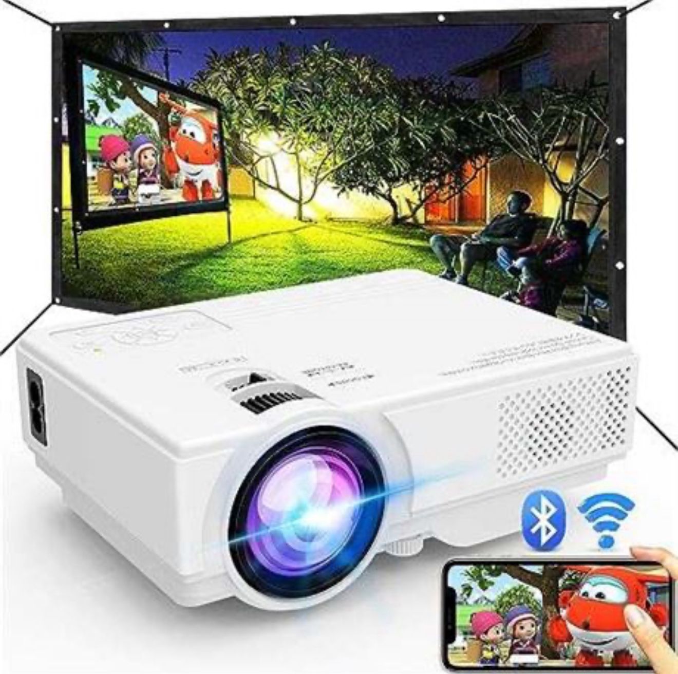 BRAND NEW Projector and Outdoor Projector Screen! Perfect for Summer!