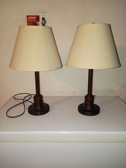 Two matching night stand lamps