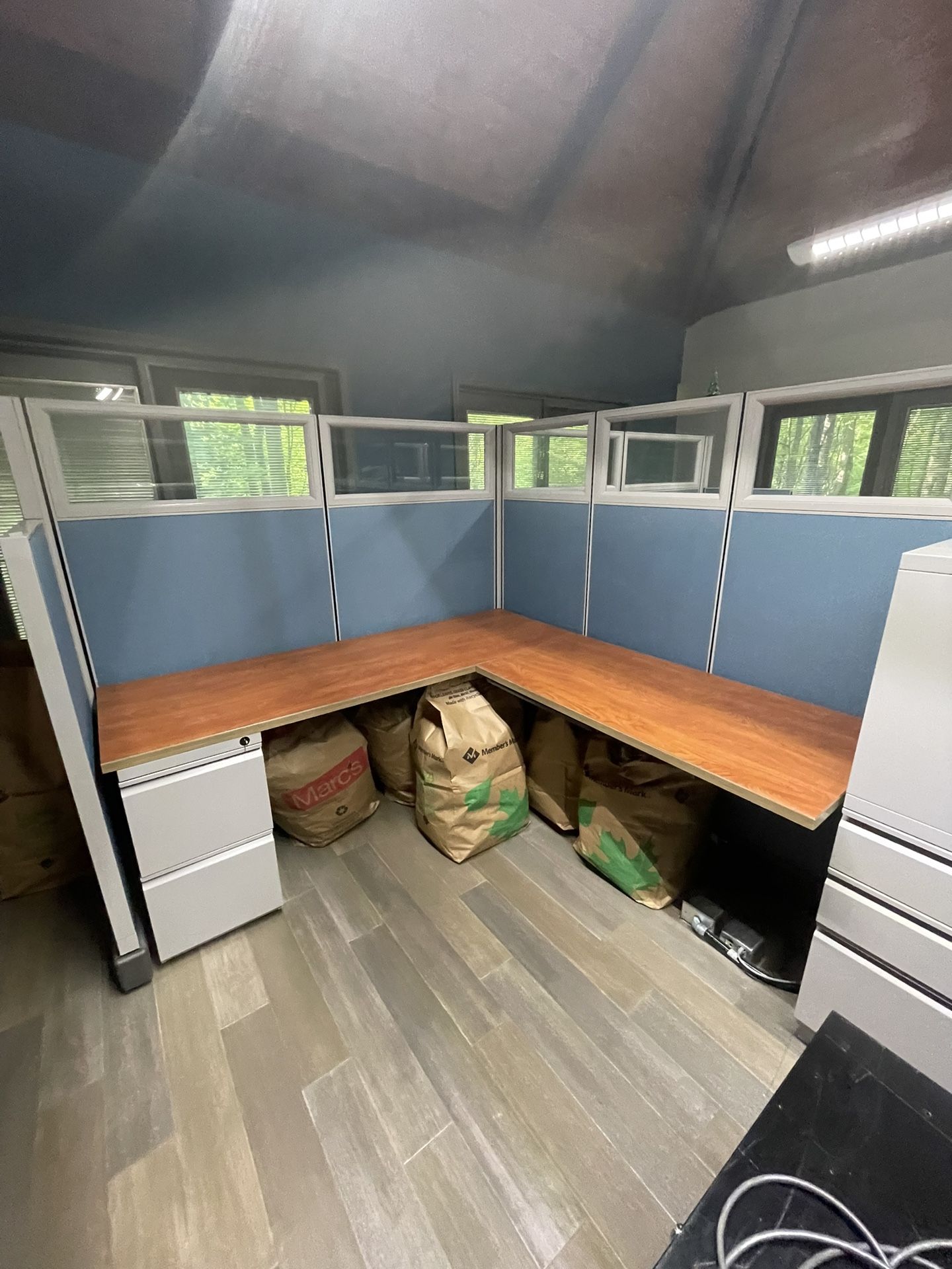 Full Size Blue Office Cubicles