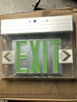Simkar green exit Sign electric battery back up