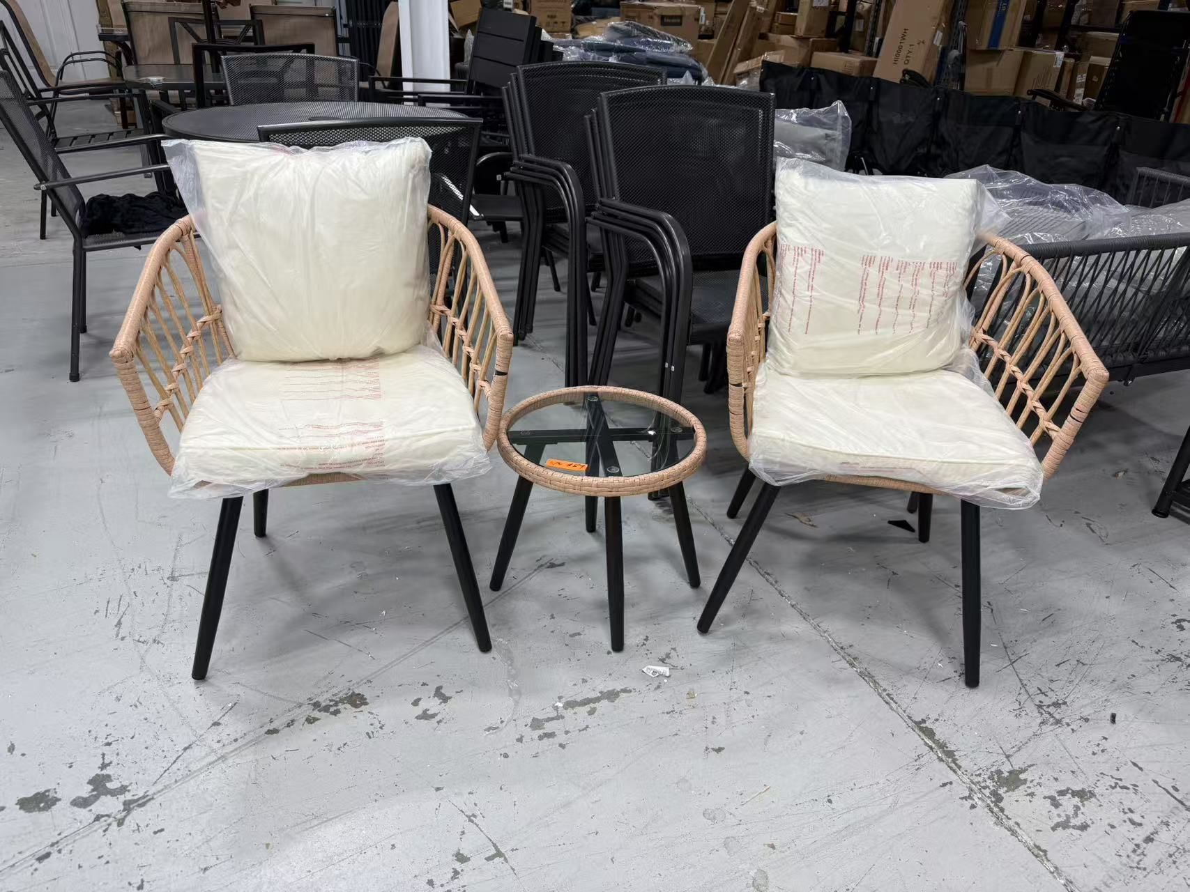 Brand new 3 Piece Patio Bistro Set, Outdoor Wicker Apartment Balcony Furniture Sets