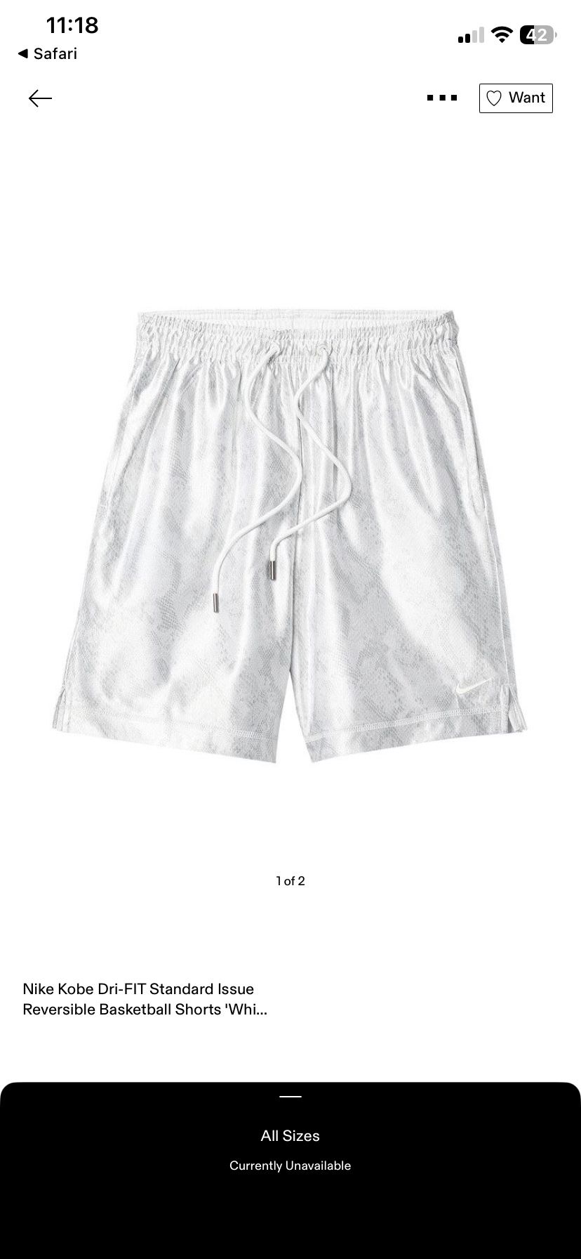 Nike Kobe Dri-FIT 6" Standard Issue Reversible M Basketball Shorts