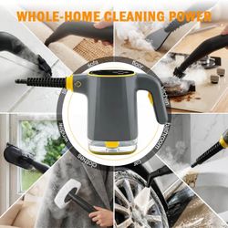 Dark Gray 15 Piece LED Steam Cleaner