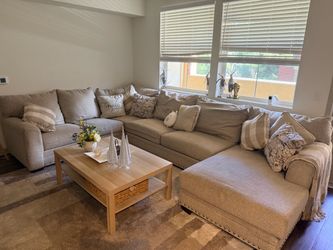Large 7-Person Sectional w/ Chaise + Pillows – $750 OBO