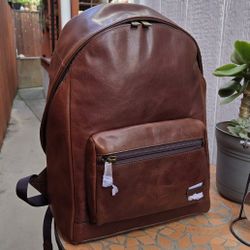 Fossil Brown Leather Backpack Men NWT $350