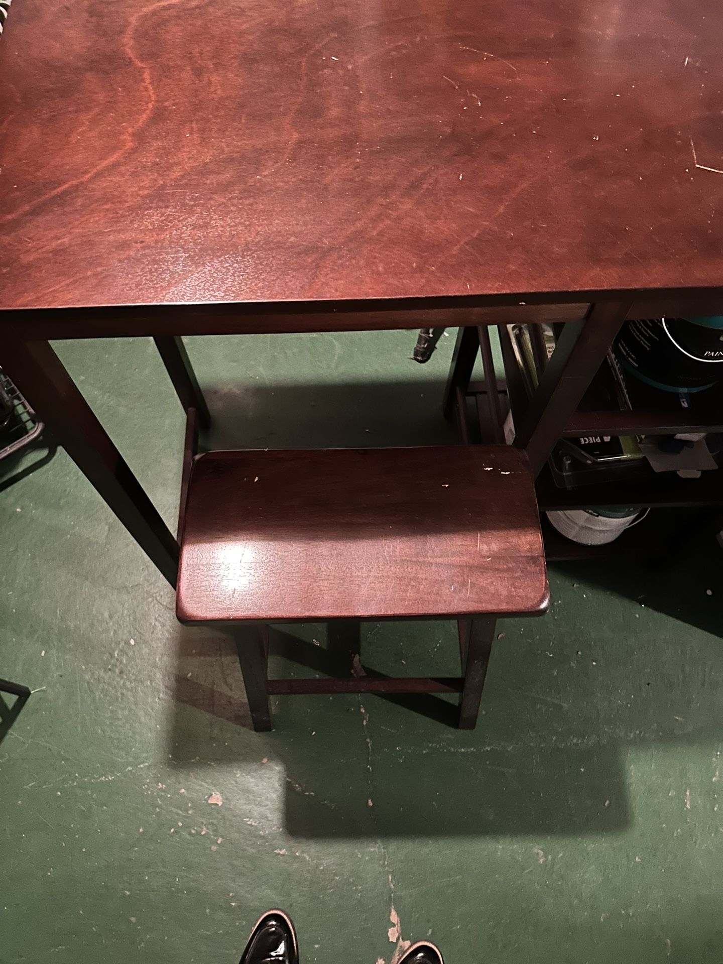 Mahogany Table With Matching Stool