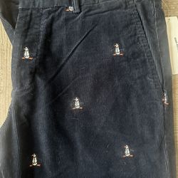 NEW NAVY Corduroy w penguin details 32 x 32