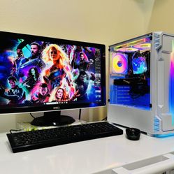 NEW HP Gaming PC 4 Core I5 @2,7 GHz. AMD RADEON R9 280X. 256GB SSD /1T HDD, 16G RAM. WIFI. Bluetooth. USB3, 600W PSU. 24”Monit, Keyb /Mouse. Win11 Pro