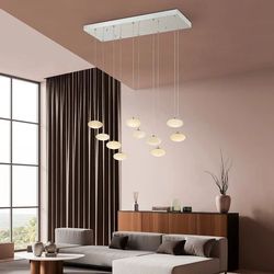 Spanish Alabaster Rectangular Chandelier Chrome by Finesse Decor