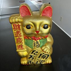 Vintage Lucky Cat Coin Bank- 15in