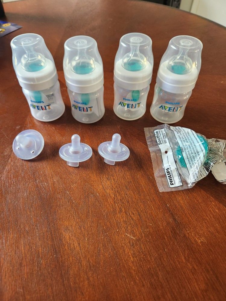 Phillips Anti Colic Avent Baby Bottles With Pacifiers