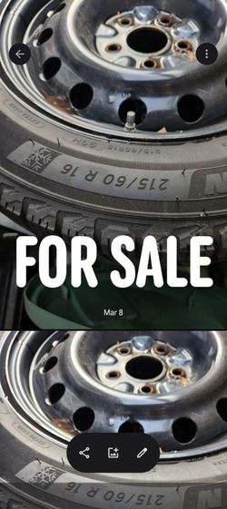 Michelin 215/60 R16 Winter Tires on Steel Rims