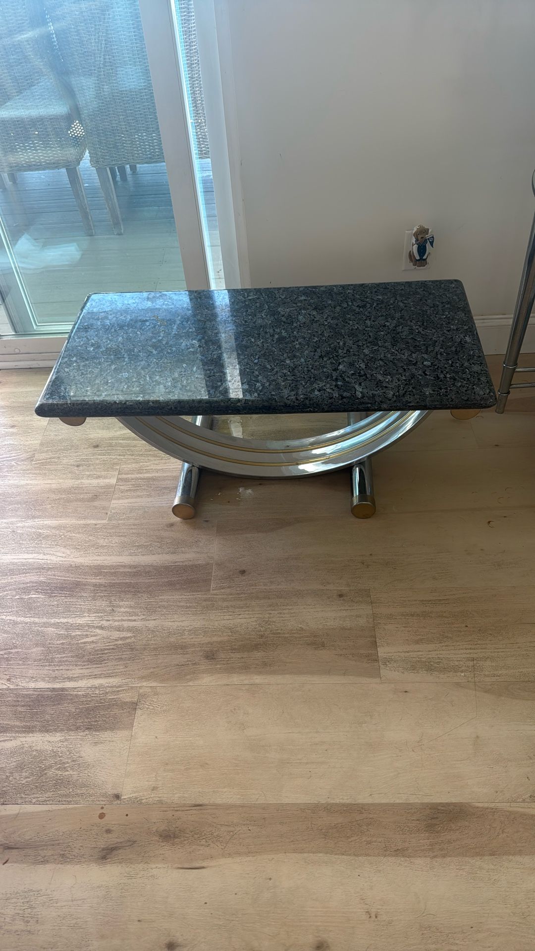 Modern Granite & Chrome Coffee Table 