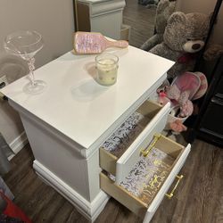 White and Gold Nightstand