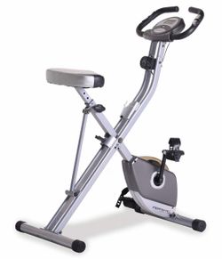 Exerpeutic Foldable Exercise Bike, 8 levels of Resistance Stationary Bicycle with Airsoft Seat, LCD