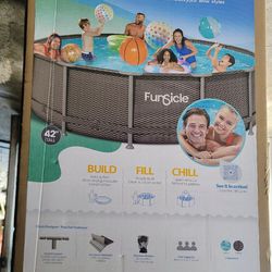 14'×42" Swimming Pool with Filte, Pump, and Ladder