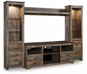 4-Piece Entertainment Center with 63'' TV Stand with bridge