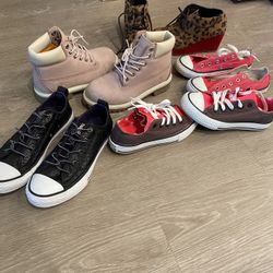 Timberland , Converse, And Girlie Shoes  Sizes 12, 13.5 & 1 $100