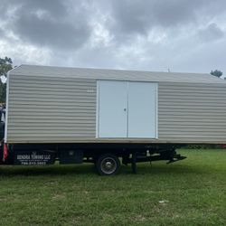 Shed Relocated , Movemo Casita De Patio Container Rv Trailer Crane Available 