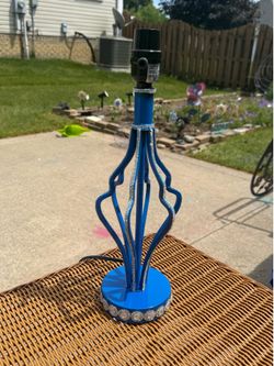 Ocean Blue custom designed Table lamp with Rhinestone accents!
