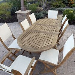 Les Jardins Teak Table With 8 Matching Chairs 