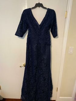 Navy Blue Lace Formal Dress