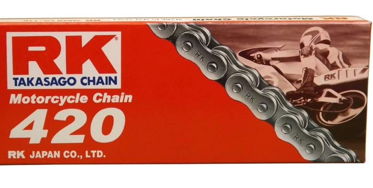 RK Racing Chain M420-138 (420 Series) 138-Links Standard Non O-Ring Chain with Connecting Link