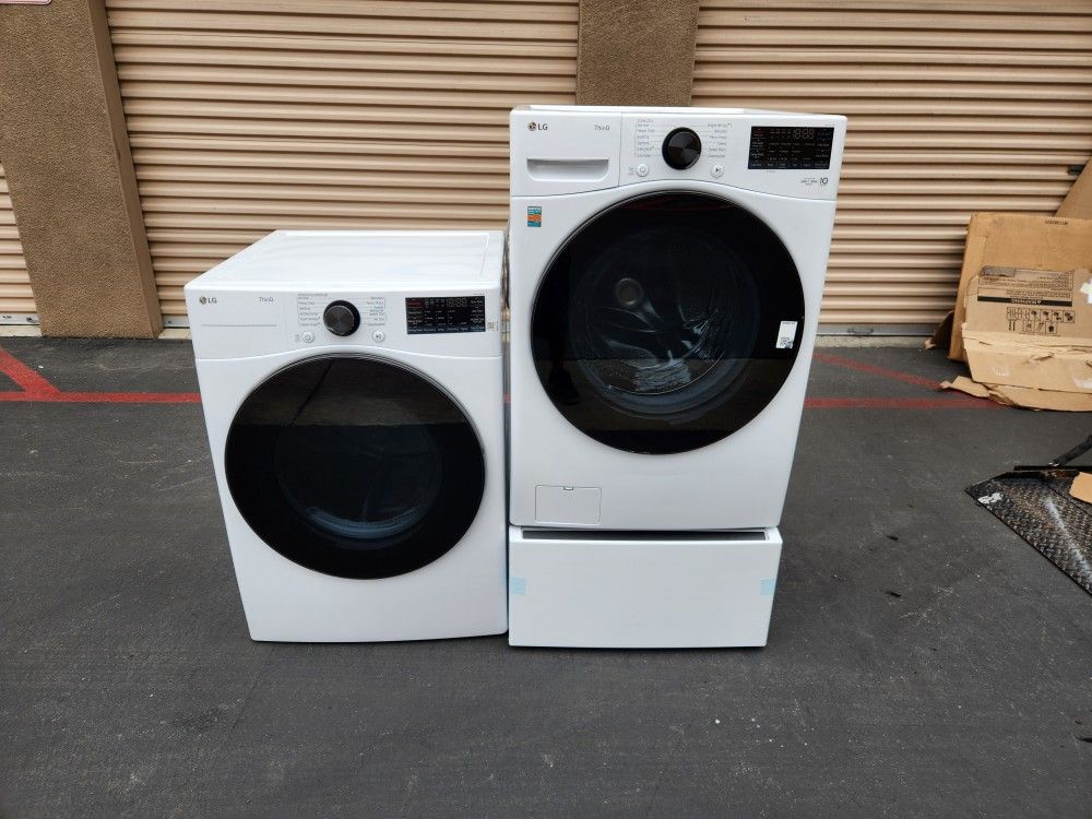 LG ThinQ Front Load Washer And Electric Dryer