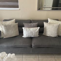 Grey Couch With Pillows
