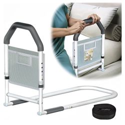 Bed Rails for Elderly Adults Safety with Storage Pocket, Adjustable Height Bed Assist Rails for Seniors & Patients, Fits All Beds Except Electric/Adju