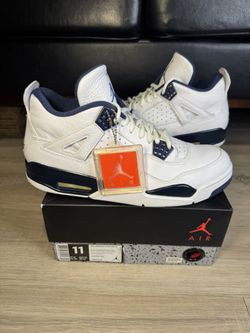 Size 11 -Nike Air Jordan 4 Retro LS Columbia White Midnight Navy 314254-107 2015