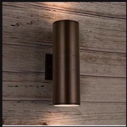 Outdoor Wall Lights Dusk to Dawn Outdoor Lighting Fixtures Wall Mount - 2 Light Bulbs Included, Modern Sconces Wall Lighting- Up Down Exterior Outdoor