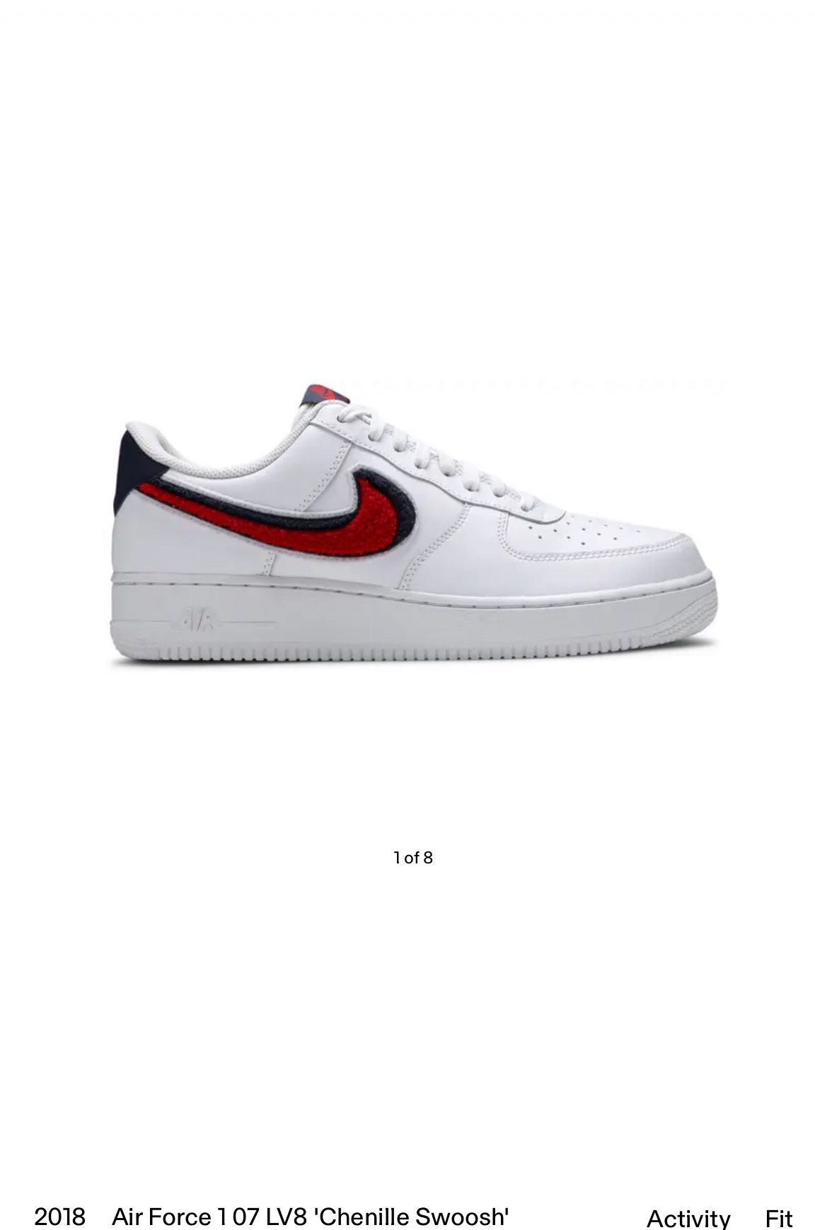 Nike Air Force '07 LV8 Chenille Swoosh Red White Blue 823511 106