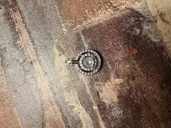 Sterling Silver Halo Crystal Pendant Charm