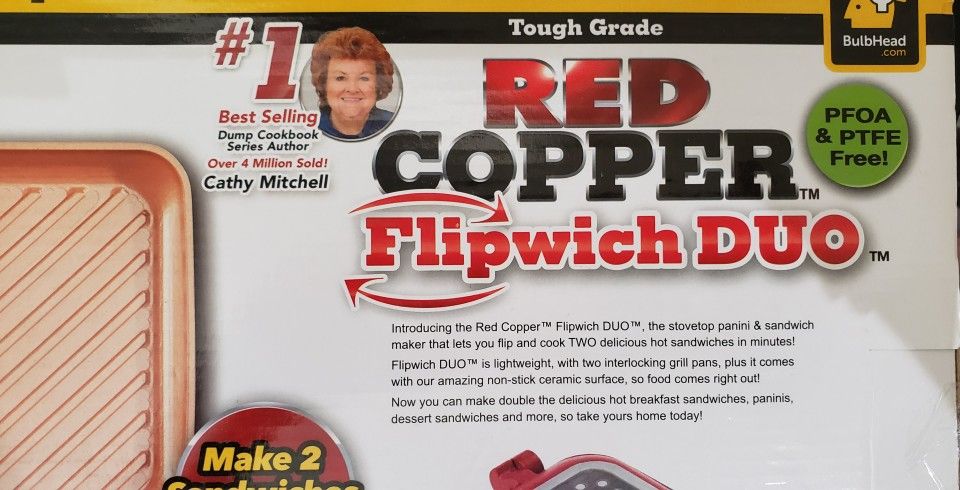 RED COPPER Flipwich DUO Stovetop Panini & Sandwich Maker - EXTRA LARGE 👨🍳🥪