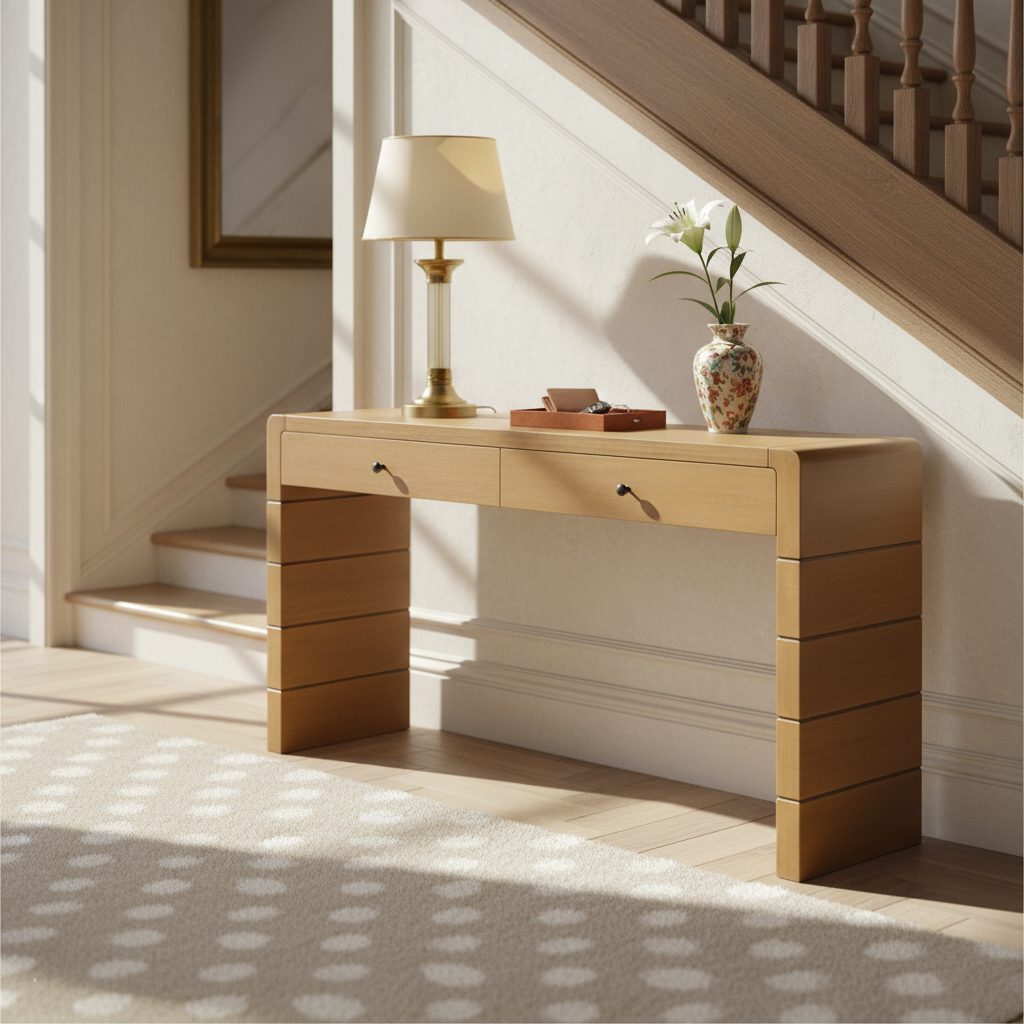 Arcade Wooden Console Table with 2 Drawers