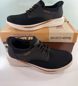 New Skechers Men Hands-Free Swift Fit Lightweight Sneakers - Black