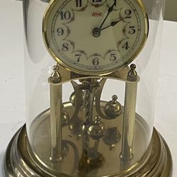 Vintage Kundo Kieninger Obergfell Anniversary Plastic Dome Clock No Jewels & Key
