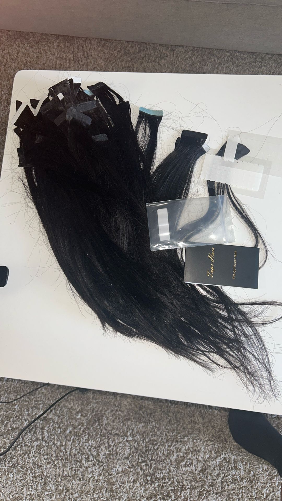Human hair tape on