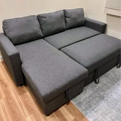 Gray Fabric Reversible Sleeper Sectional *BRAND NEW-IN-BOX*