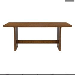 76" Solid wood base dining table for 6 chairs