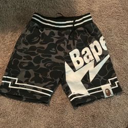 Black And Grey Bape Shorts