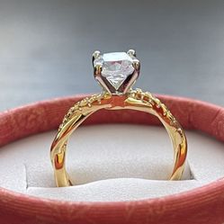 14kGP Over 925 Sterling Silver Ring Size 8 Gold #yg37